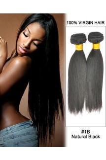 14” Straight Brazilian Virgin Remy Hair Weave Weft Human Hair Extension-#1B Natural Black 14” Straight Brazilian Virgin Remy Hair Weave Weft Human Hair Extension-#1B Natural Black